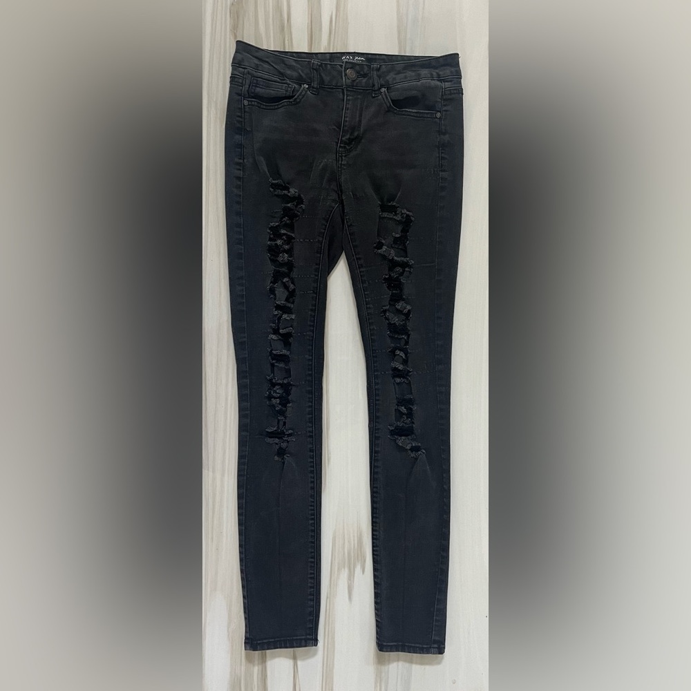 WAX Jean Los Angeles Teen’s Distressed Black Super Slim Jeans Teen Size 5